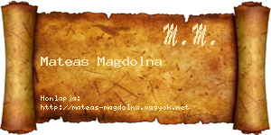 Mateas Magdolna névjegykártya
